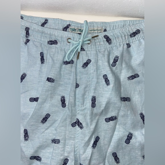 Tenth + Ocean Shorts Mens Size 2XL Blue ￼ Washable Linen Pull On New - Picture 5 of 11